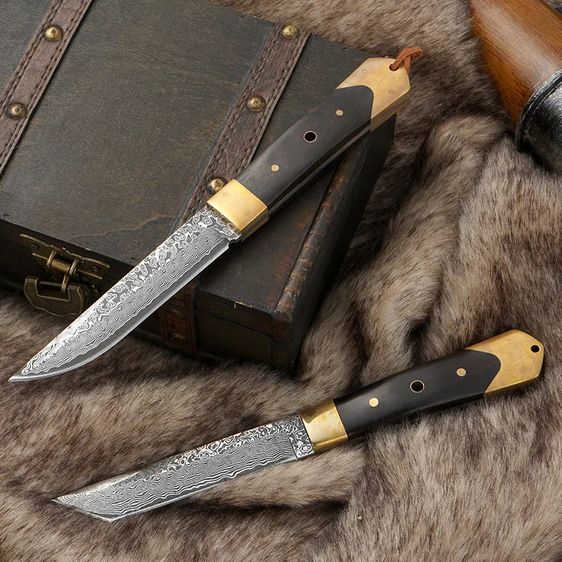 Forged Meat Cleaver & Boning Knife – Teardrop Patterned Blade