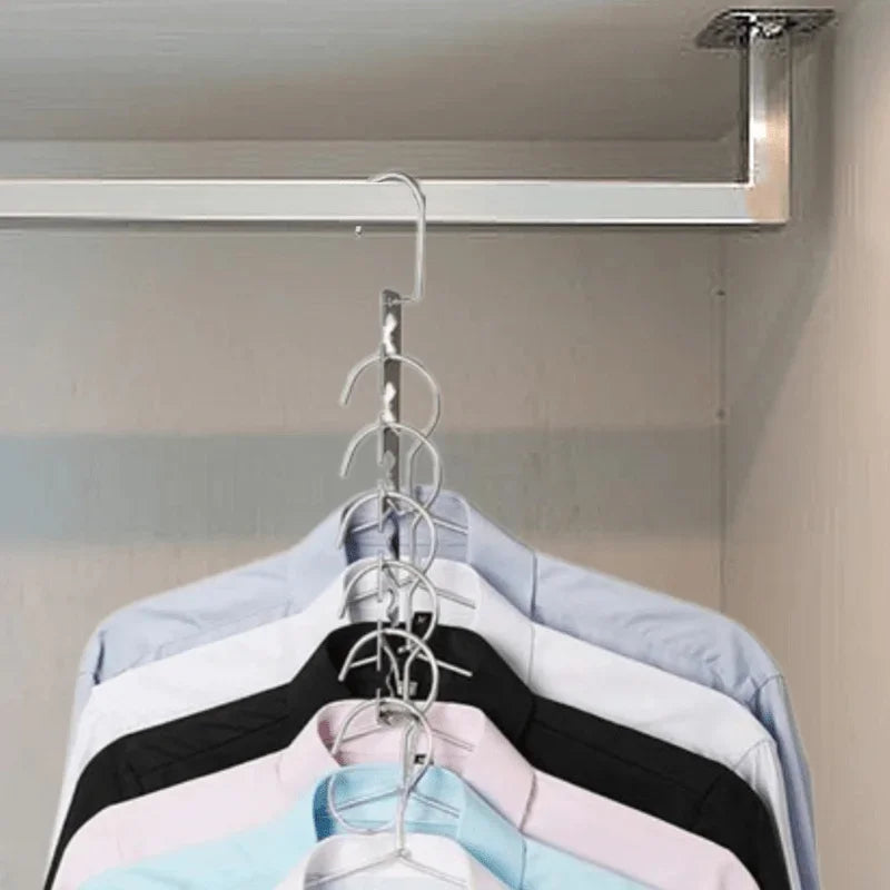 6-Hole Metal Coat Hanger – Space-Saving Closet Organizer