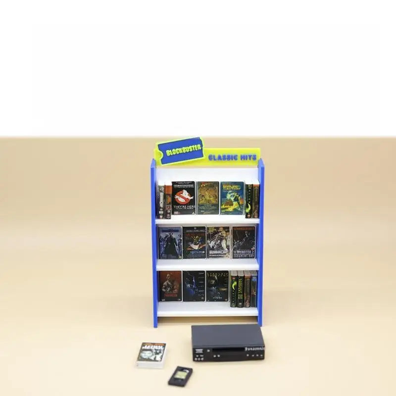 1/12 Dollhouse Retro Video Tape Shelf Miniature Accessory Set