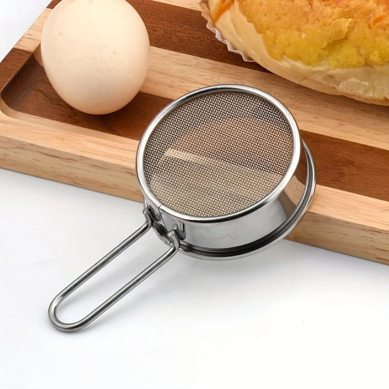 304 Stainless Steel Mini Flour Sifter | 40-Mesh Baking Sieve
