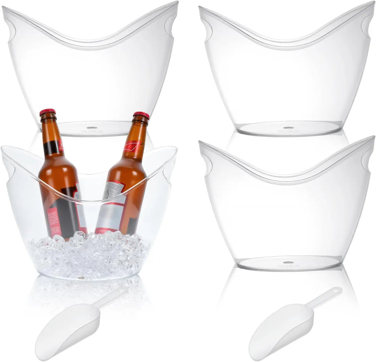 4 Unbrekable Beverage Tubs Parties Plastic Ice Bucket Cocktail Bar