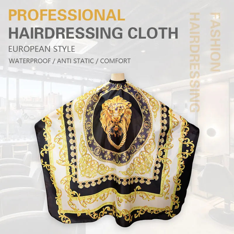 Lion Pattern Waterproof Barber Cape & Hairdressing Apron Gown