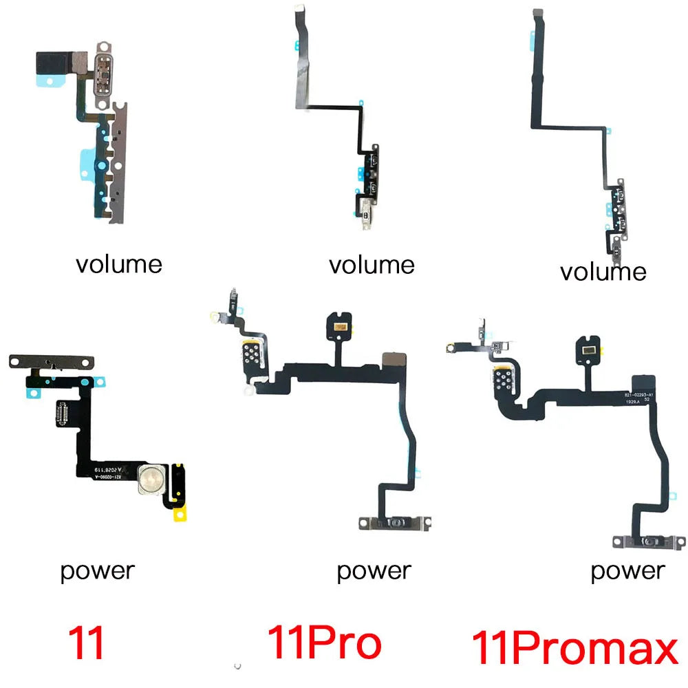 iPhone 11 Pro Max Power Volume Silent Flex Cable w/ Mic & LED