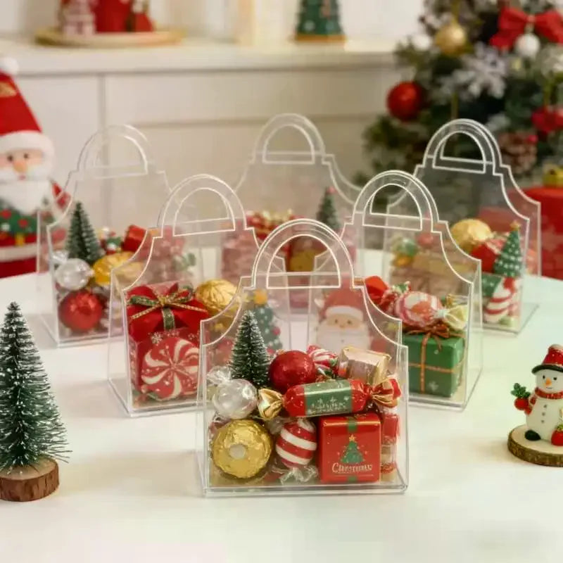 Clear Acrylic Handheld Gift Boxes Set of 5 – Transparent Storage