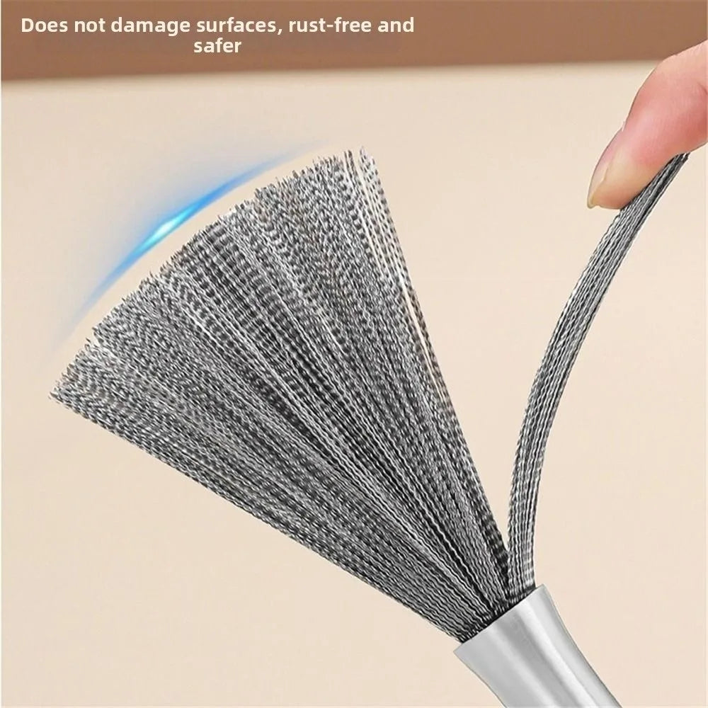 Stainless Steel Kitchen Cleaning Brush Long Handle Anti-rust Dish