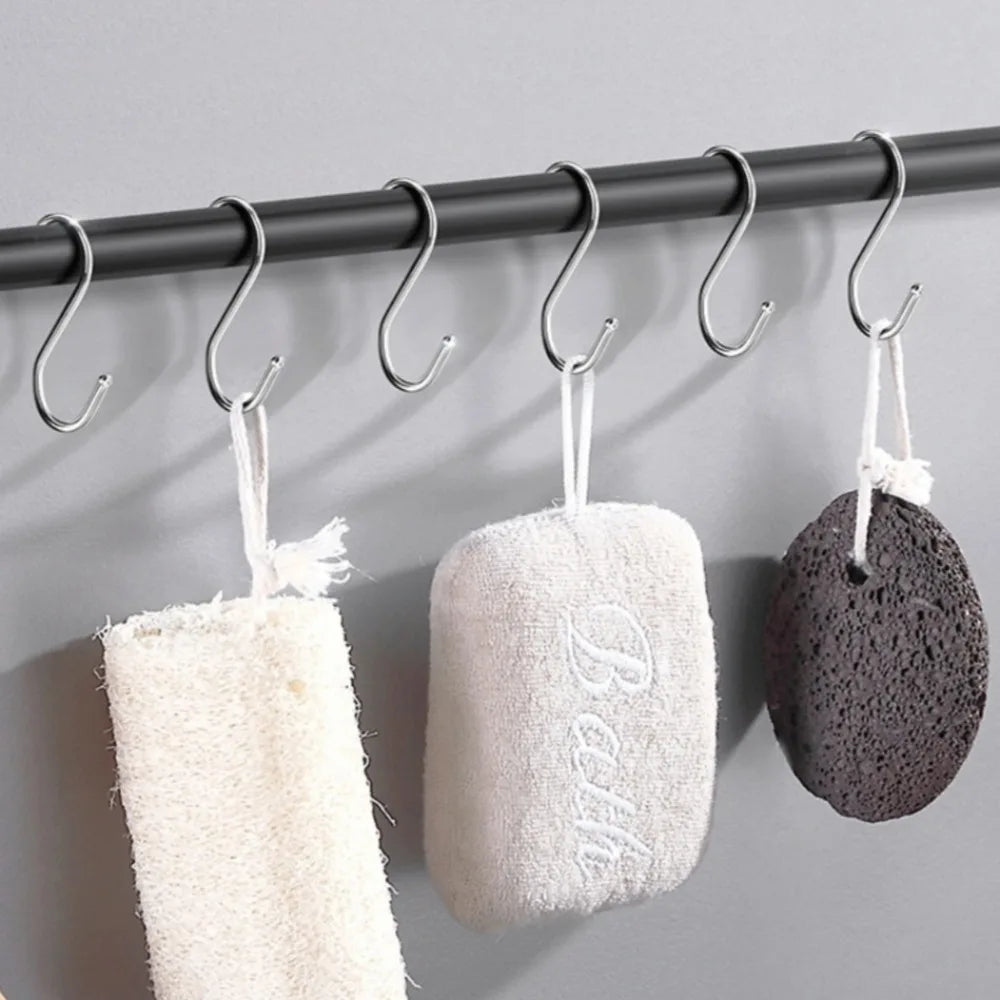 10-Pack Stainless Steel S Hooks – No-Drill Kitchen Organizer