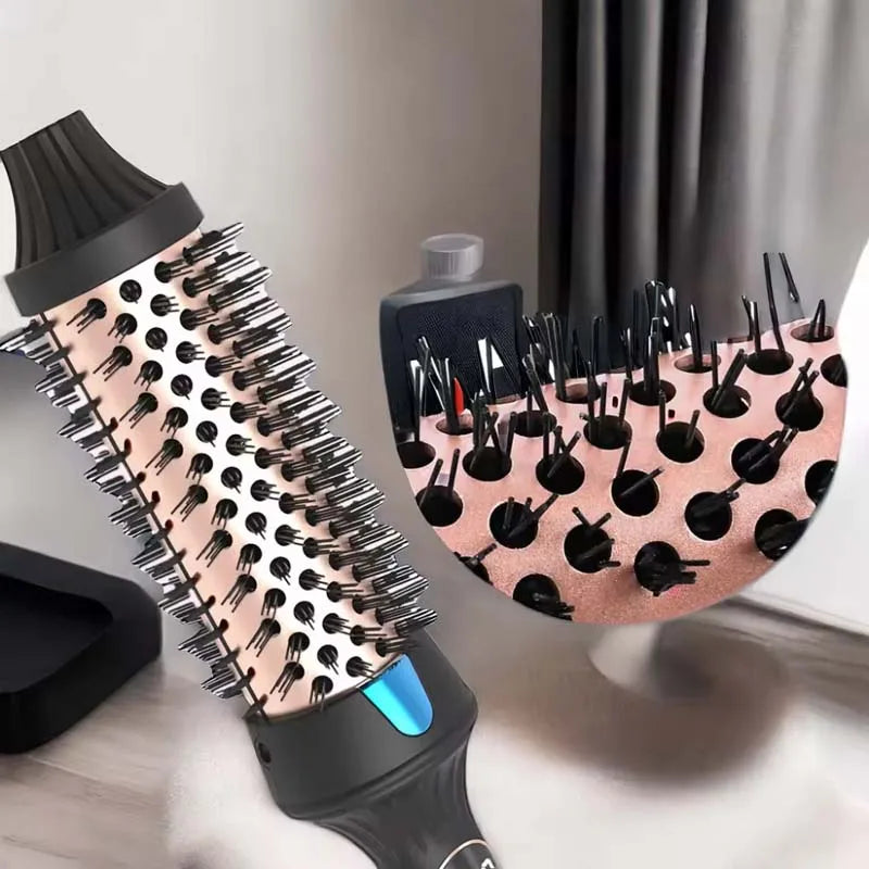 Ceramic Tourmaline Ionic Curling Brush | 2-in-1 Hot Comb