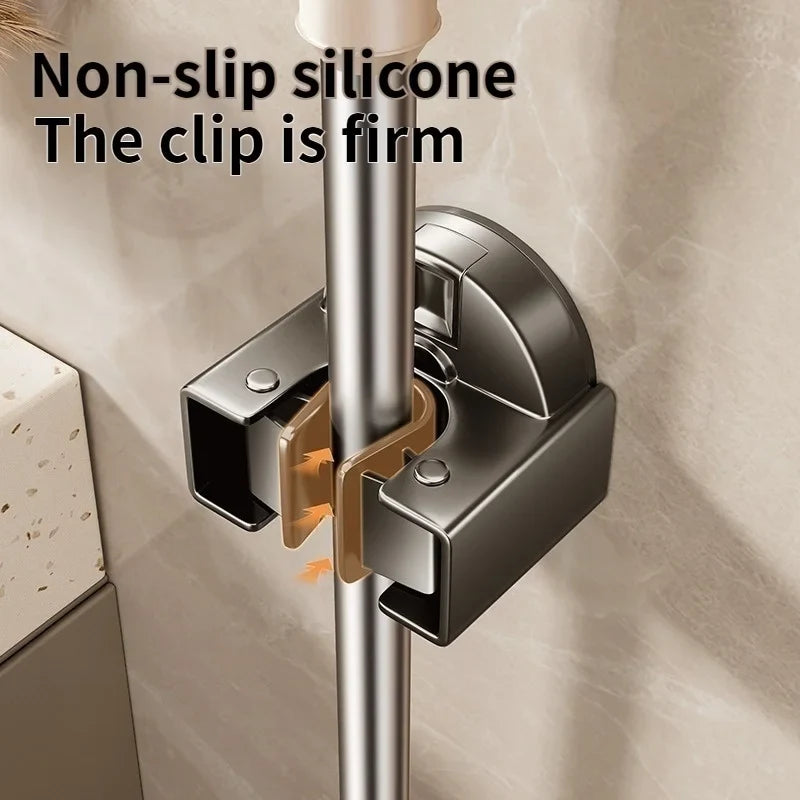 No-Drill Suction Cup Mop & Broom Wall Hook | Ancient Style