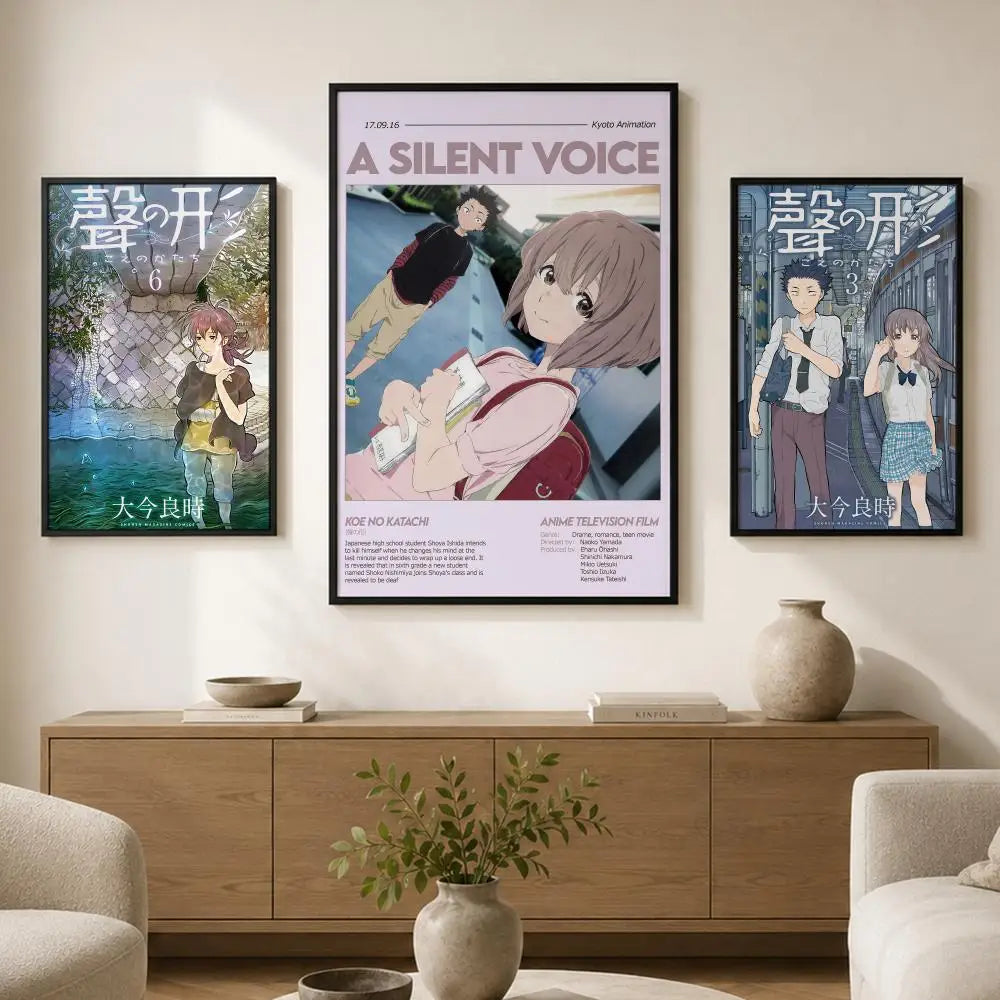 Silent Voice Anime Poster – Waterproof Peel-and-Stick PVC Wall Art