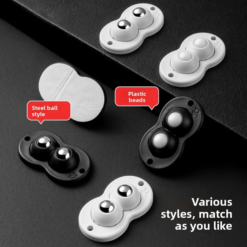 Self-Adhesive 360° Swivel Caster Wheels – Stainless Steel