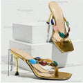 Gem Heeled Gladiator Sandals for Women – Party Platform Pumps
