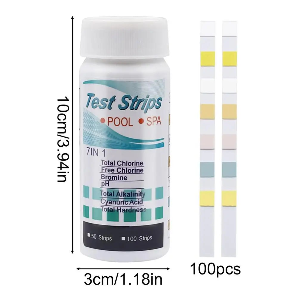 7-in-1 Pool & Spa pH Test Strips 100ct | Chlorine & Alkalinity