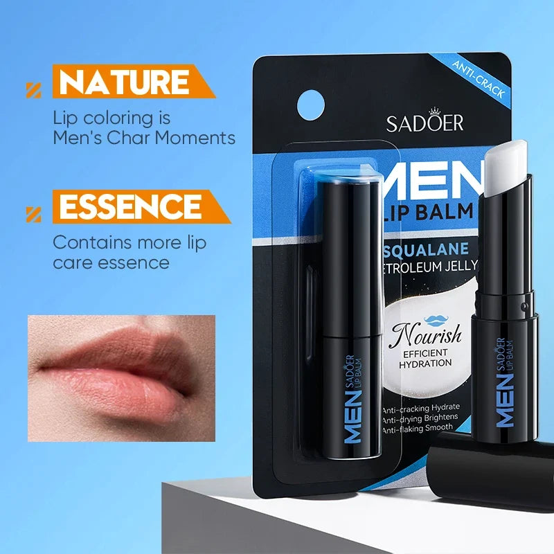 SADOER Men's Squalane Lip Balm – Moisturizing & Smoothing 2.7g