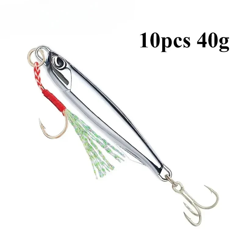 2026 Metal Jig Lures 20 30 Plating Silvery Bait Durable Saltwater Sea