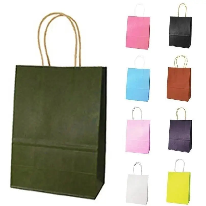 Kraft Paper Gift Bags with Handles 5-Pack | Party Favor Bags