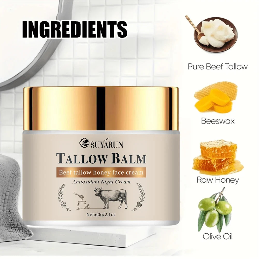 SUYARUN Tallow Face Cream – Honey & Olive Oil Moisturizer