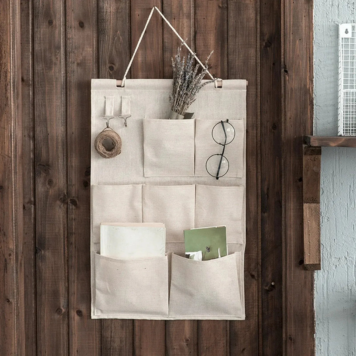 Cotton Wall Hanging Storage Bag Organizer – 4 or 7 Pockets
