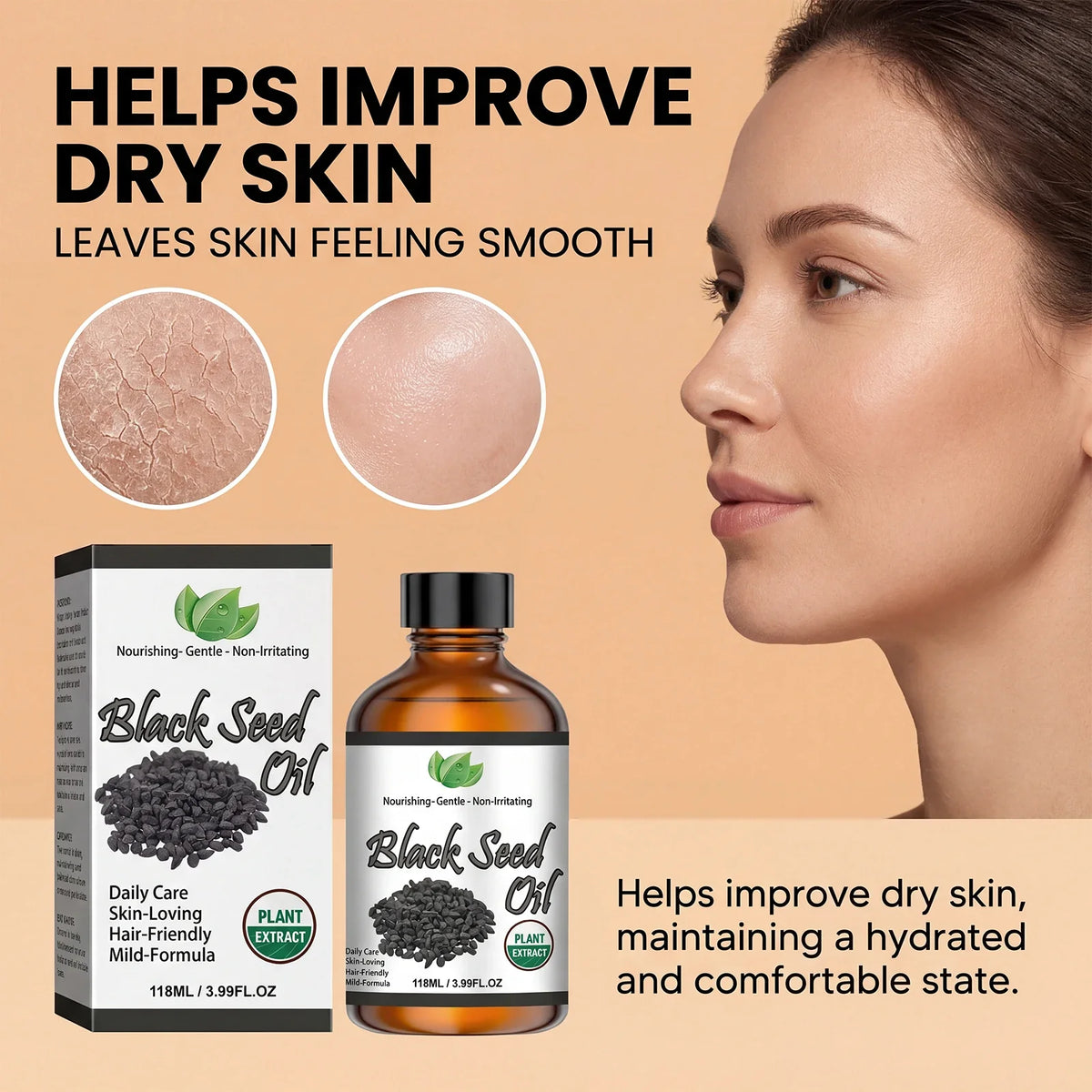 Organic Black Seed Oil for Hair, Face & Body – 118ml
