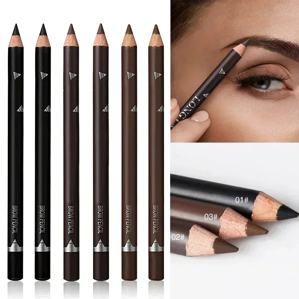 Waterproof Eyebrow Pencil Set 6/12 Pcs – Natural Black & Brown
