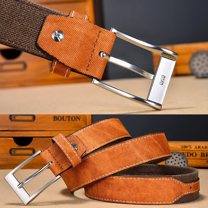 Men's Canvas & Faux Leather Hybrid Belt | Casual Everyday Style