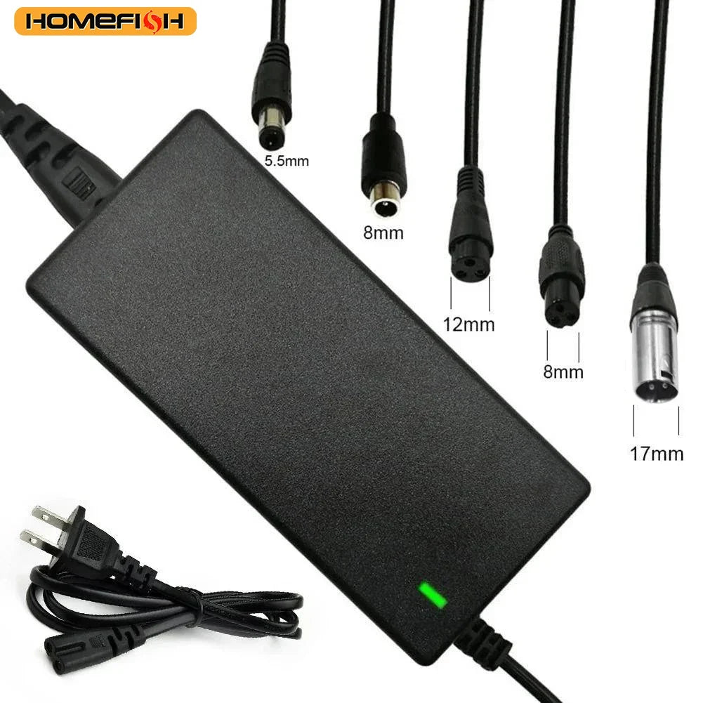 42V 2A Electric Scooter Lithium Battery Charger | 5-in-1 Adapter