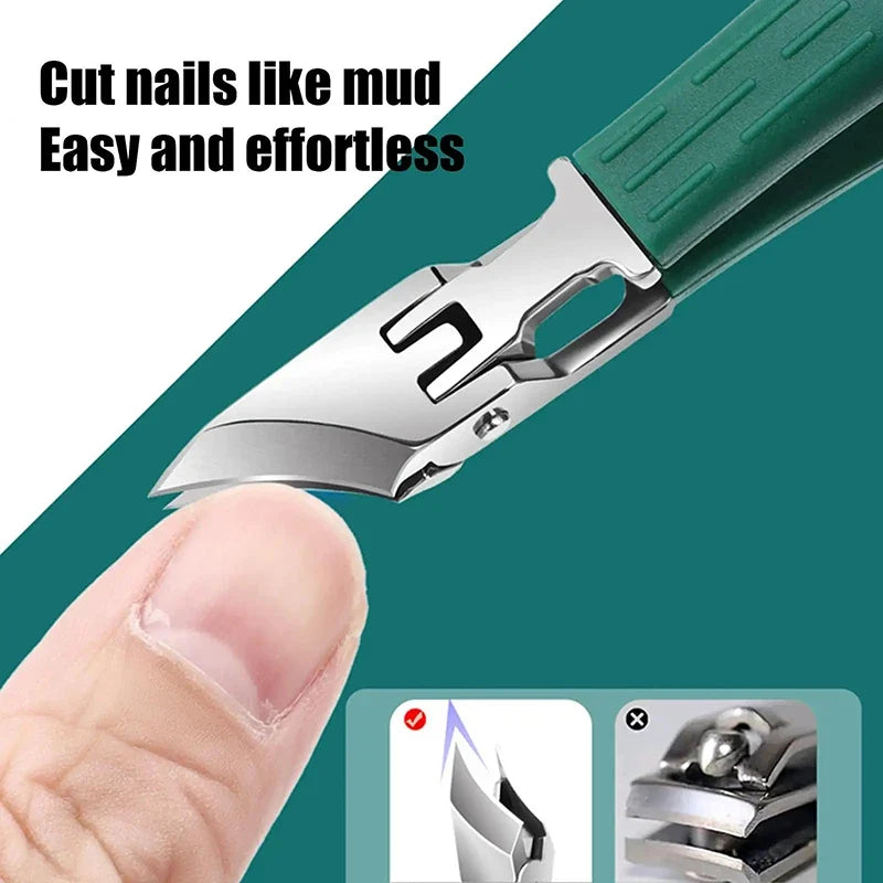 Curved Stainless Steel Nail Clipper – Anti-Splash Cuticle Trimmer