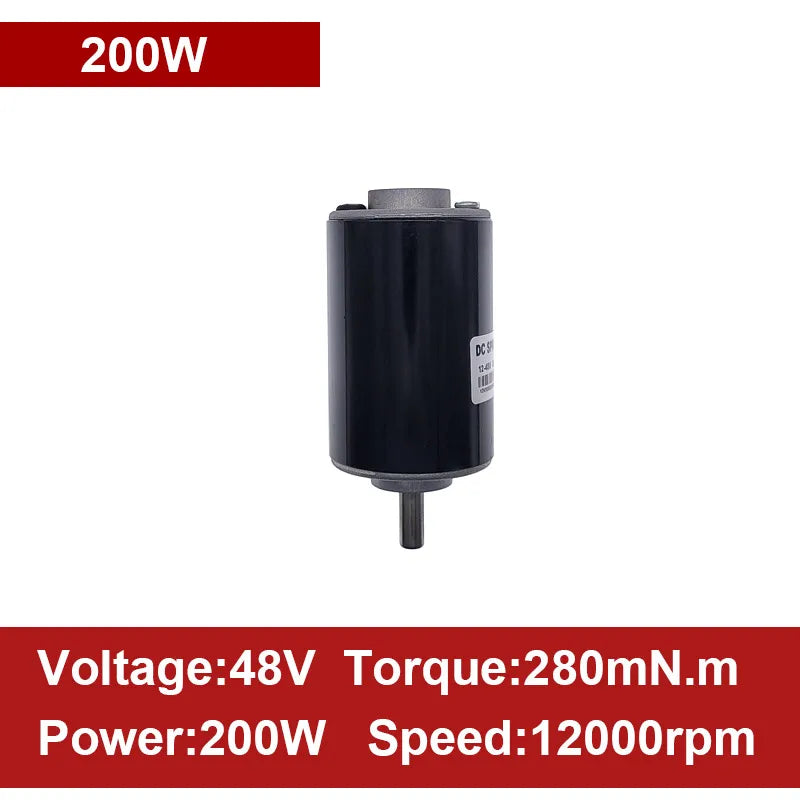 DC 12-48V CNC Spindle Motor 200W–800W Brush Air-Cooled Tool