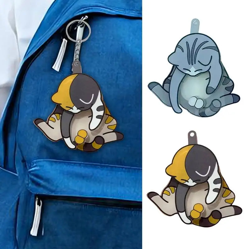 Cute Cat Keychain | Acrylic Kitten Charm Backpack & Bag Clip