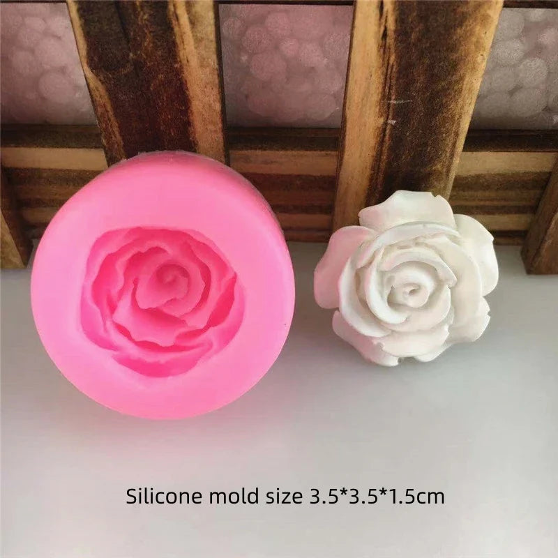 3D Rose Flower Silicone Mold Fondant Chocolate Soap Candle Resin