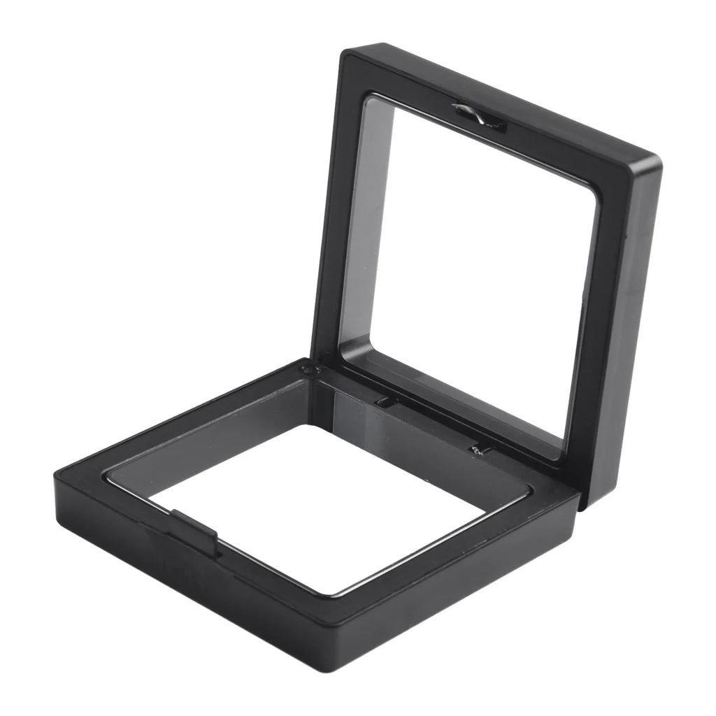 5 3D Floating Picture Frame Stand Box Clear Jewelry Ring Coin Display