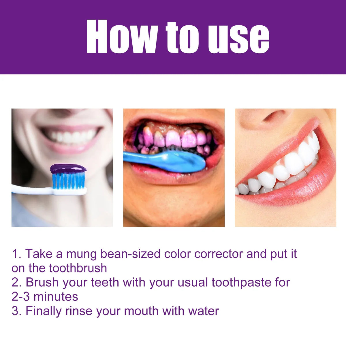 Purple Color Correcting Whitening Toothpaste | Brighten Teeth