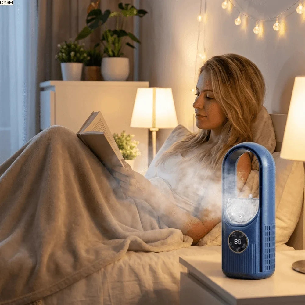 6-Speed Bladeless Portable Fan with Mist Humidifier | Silent