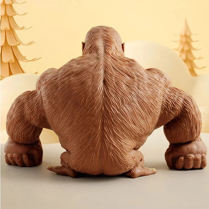 Cute Gorilla Figurines Humorous Expression Monkey Statues Stretchable
