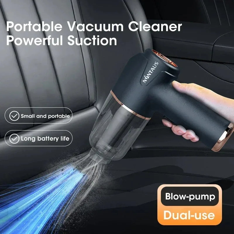 3-in-1 Cordless Handheld Car Vacuum – 15KPa Suction & LED