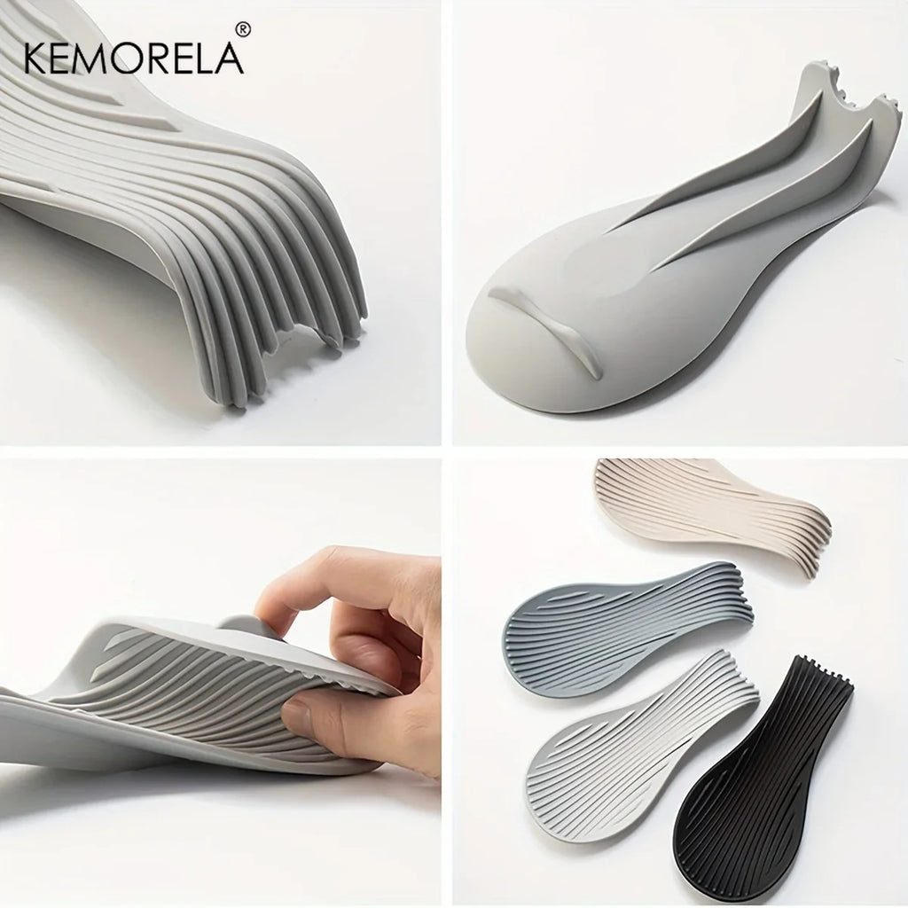 KEMORELA Silicone Spoon Rest – Heat-Resistant Utensil Holder