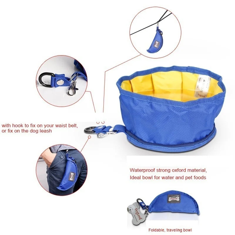 1100ml Foldable Dog Travel Bowl – Portable Collapsible Pet Bowl
