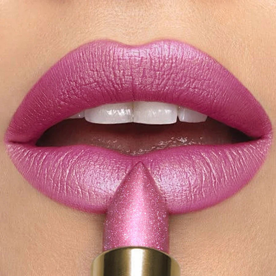 KAFURUX Metallic Glitter Lipstick – 16 Colors, Waterproof