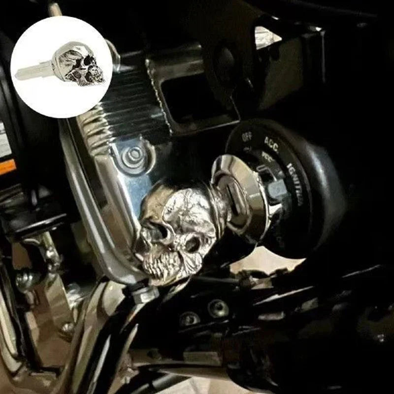 Metal Skull Motorcycle Key Cover – Universal Alloy Key Cap