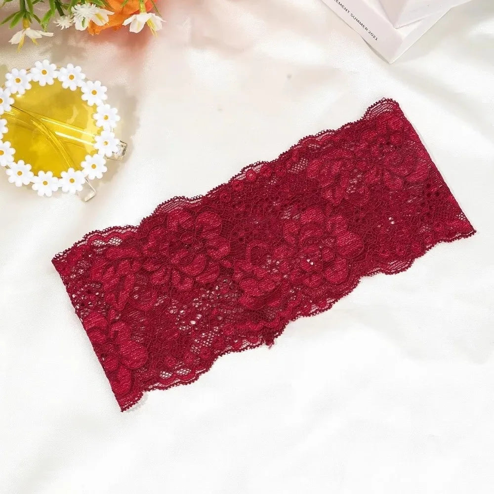 Korean Lace Wide Headband – Breathable Mesh Hair Wrap for Women