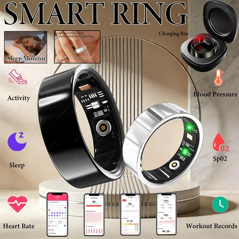 Men Women Smart Ring Menstrual Period Heart Rate Sleep Health