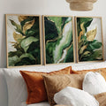 3-Piece Green Abstract Canvas Wall Art Prints – Unframed Nature