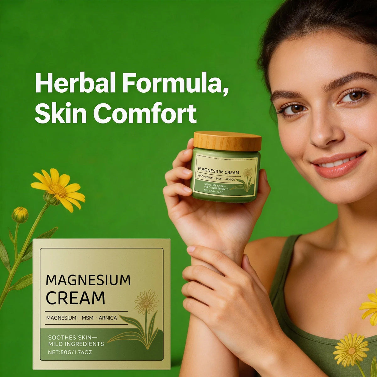 Magnesium Cream Reduce Redness Soothing Skin Relief Muscle Tension
