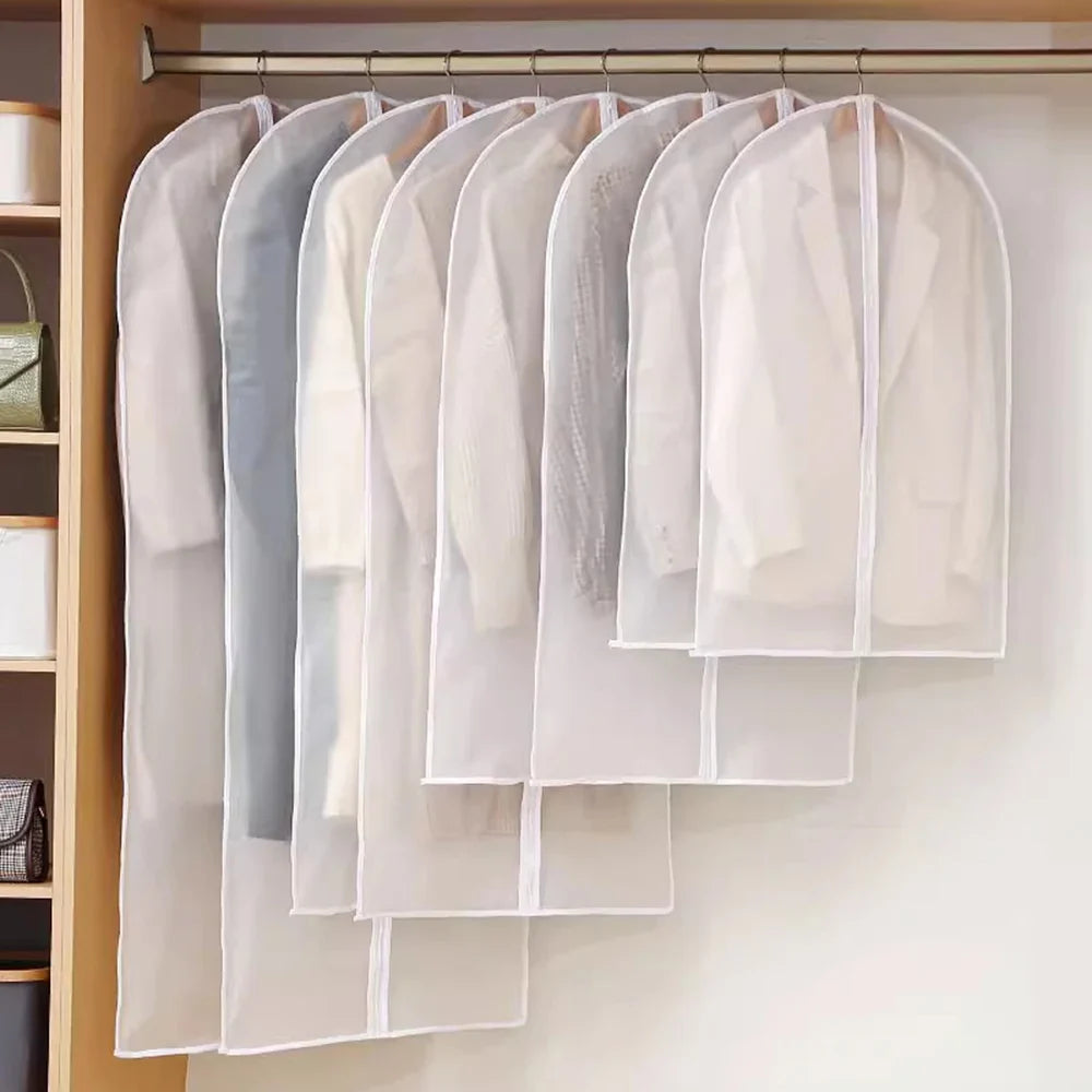 5-Pack Clear Hanging Garment Dust Covers – Waterproof Storage