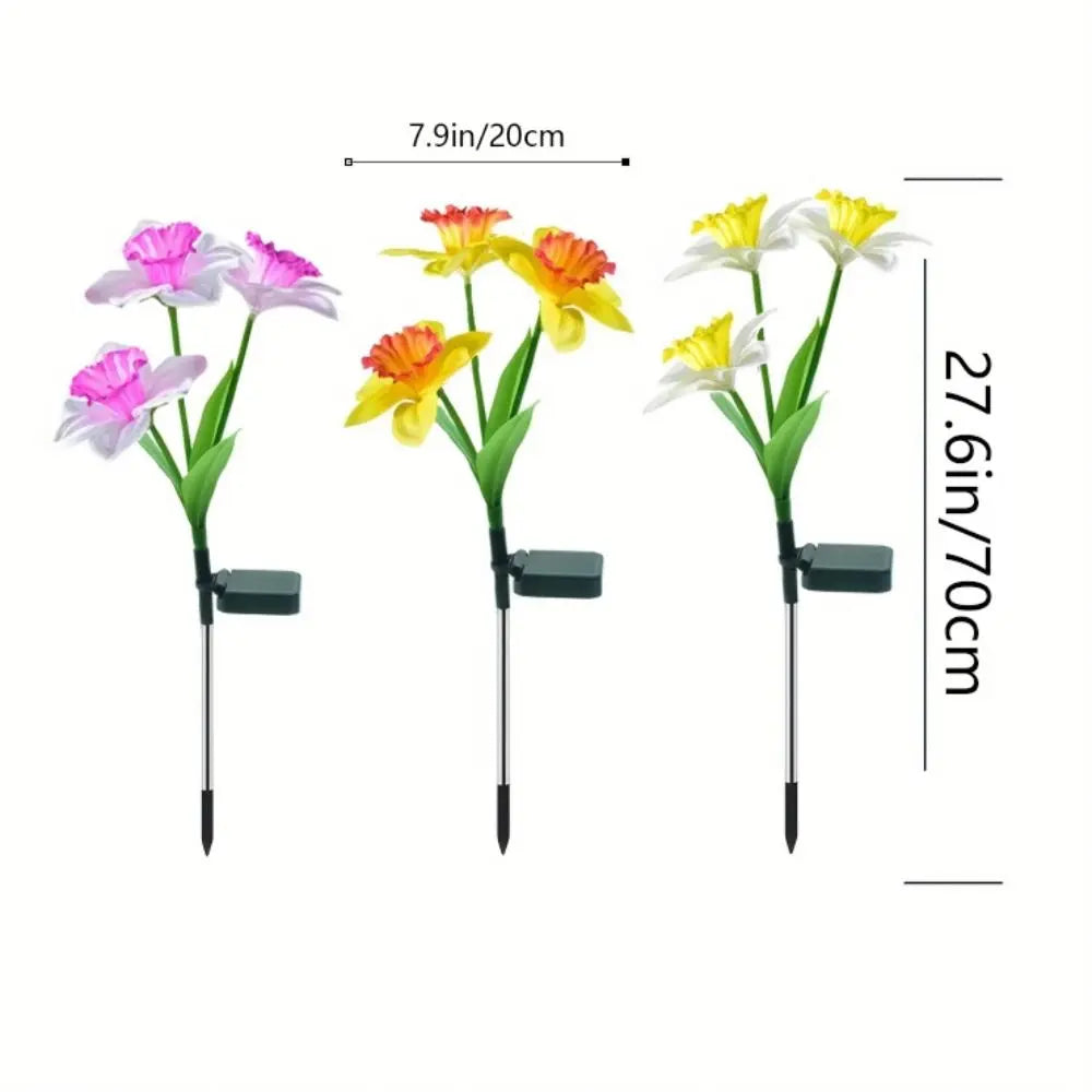 Solar Narcissus Flower Stake Lights – IP65 Waterproof Garden