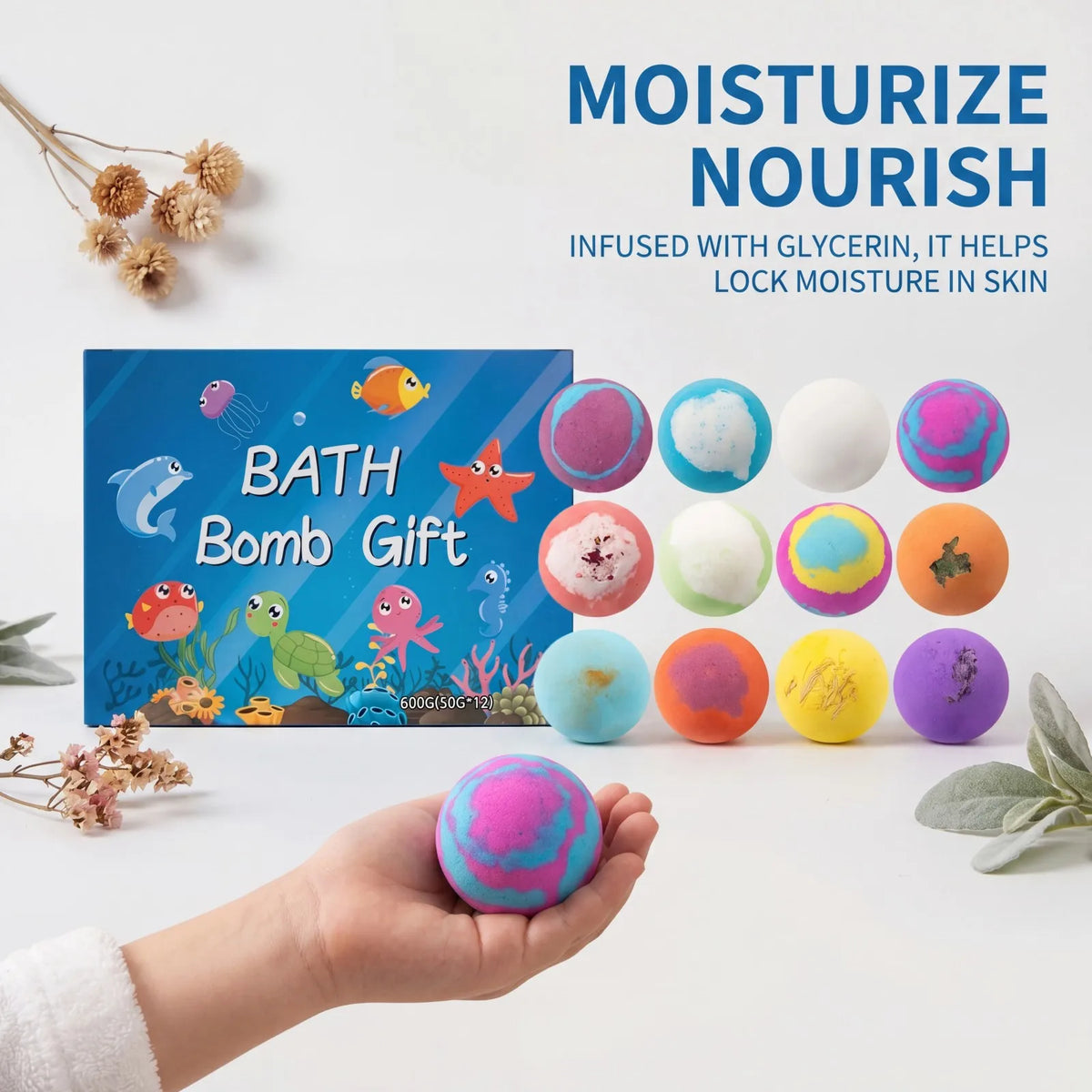 Kids Bath Bombs Gift Set 12 PCS – Surprise Ocean Toys