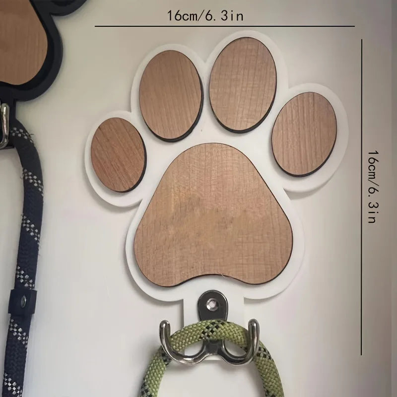 Fashionable Wooden Paw Print Wall Hooks Polished Handcrafted Towel