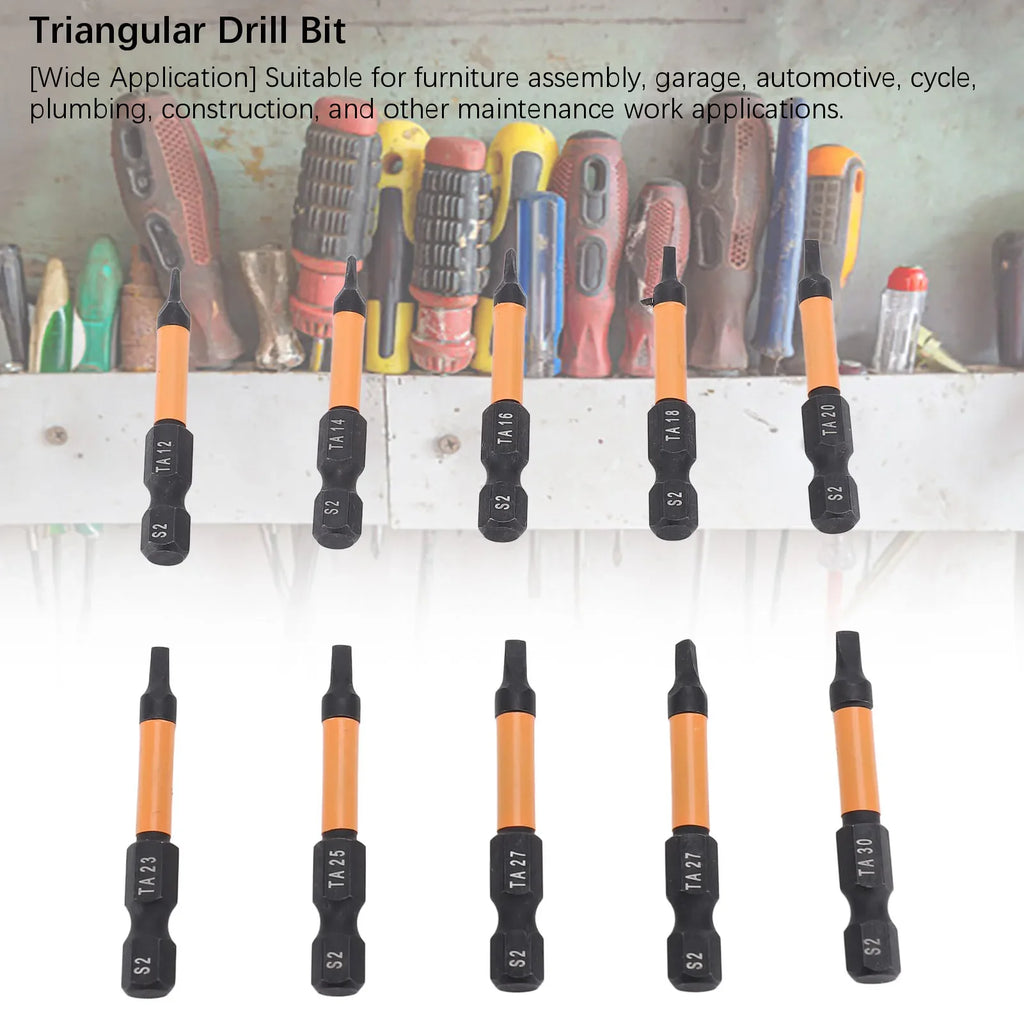 Triangular Drill Bit 1 Hex Shank Screwdriver Length Strength Storage