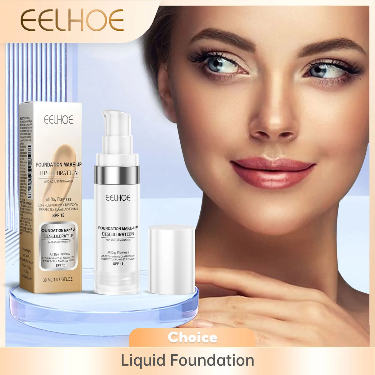 EELHOE Liquid Foundation – Full Coverage, Oil-Control & Hydrating