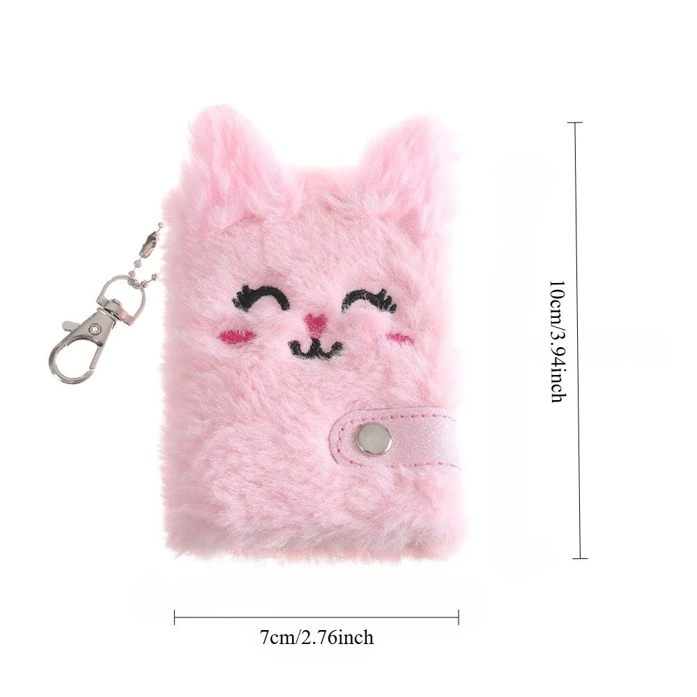 Kawaii Cat Plush Notebook & Keychain | Girls Journal Planner
