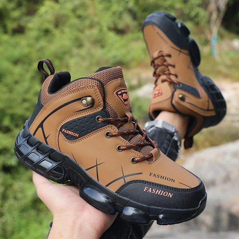 Men's Waterproof High-Top Hiking Boots – Non-Slip Trekking Shoes